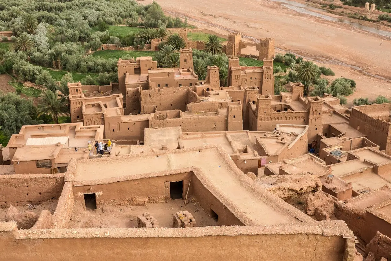 Ancient mud-brick village in desert