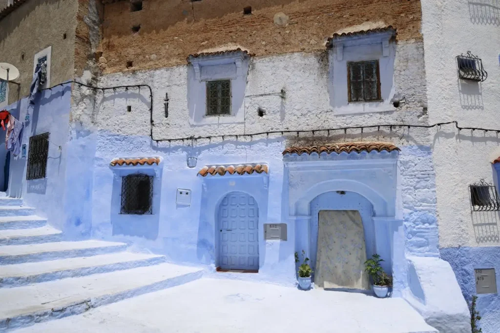 Blue-painted houses in a quaint village in Chefchaouen