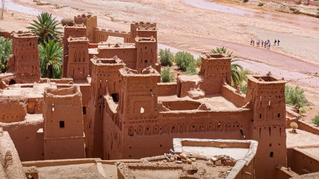 Ait Ben Haddou Kasbah Morocco near Ouarzazate, famous UNESCO World Heritage site visited on Marrakech to Merzouga desert tours